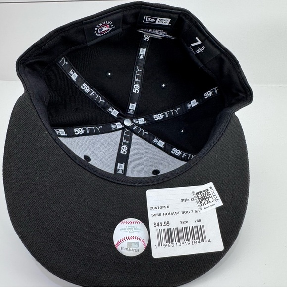 NWT New Black Era Men's Houston Astros Basic Fitted 59FIFTY Cap 7 5/8 - Picture 6 of 9